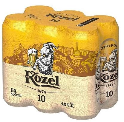 Obrázek Velkopopovický Kozel Světlý výčepní 10° plech 6x0,5l