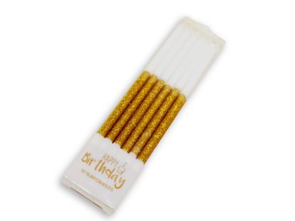 Obrázek Dortová svíčka se stojánkem bílo-zlatá