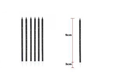 Obrázek Dortová svíčka se stojánkem černo-zlatá