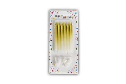 Obrázek Dortová svíčka metalická zlatá