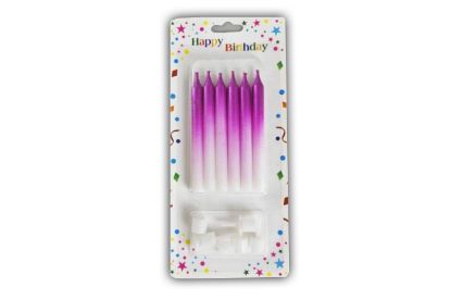 Obrázek Dortová svíčka metalická růžová